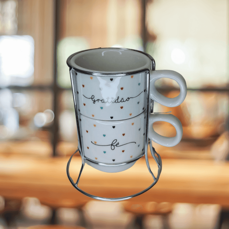 Xícaras Porcelana com Suporte: Um Toque de Charme para o Seu Café - Lumes Decorações& utilidades 