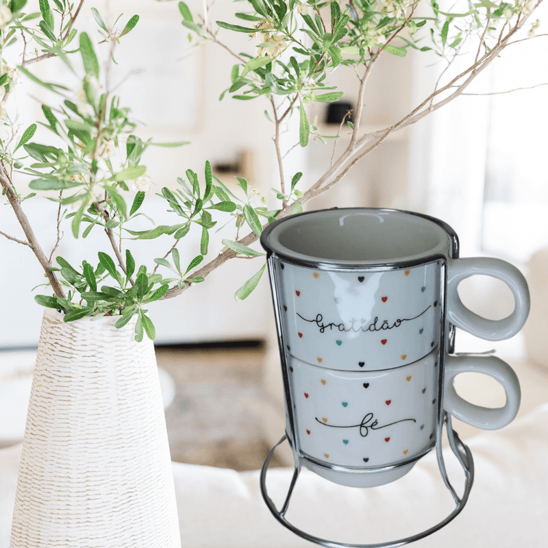 Xícaras Porcelana com Suporte: Um Toque de Charme para o Seu Café - Lumes Decorações& utilidades 