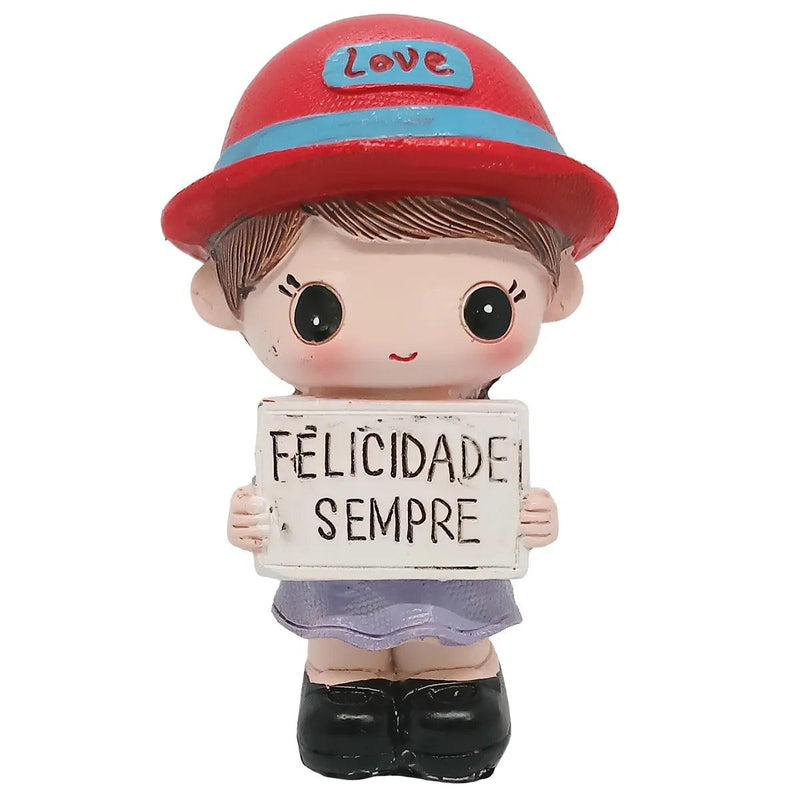 Menina com Plaquinha Decorativa RESINA: Um toque de charme e delicadeza para sua casa