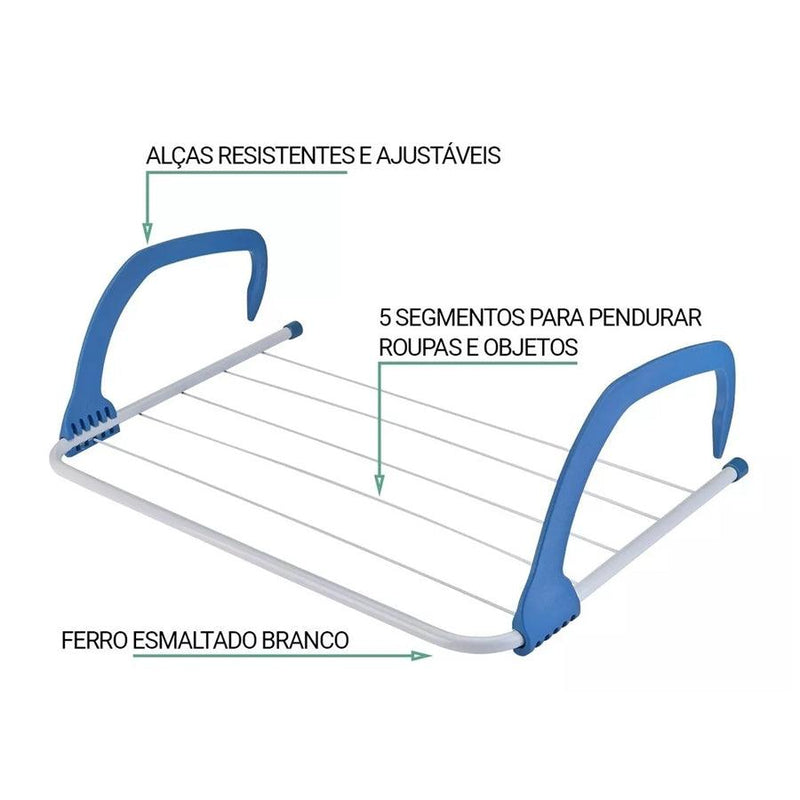 Varal Portátil Dobrável Seca Roupa Pratico