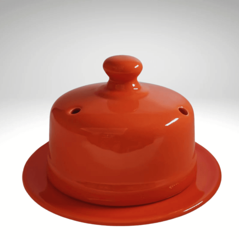 Queijeira de Cerâmica +Conjunto P/ Queijo Cristal 2 Peças Em Aço Inox: Um toque de charme e praticidade para sua mesa