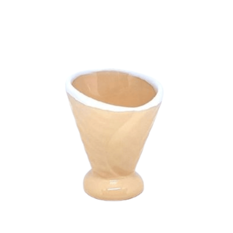 Taça de Sorvete Casquinha Decorada em Cerâmica.